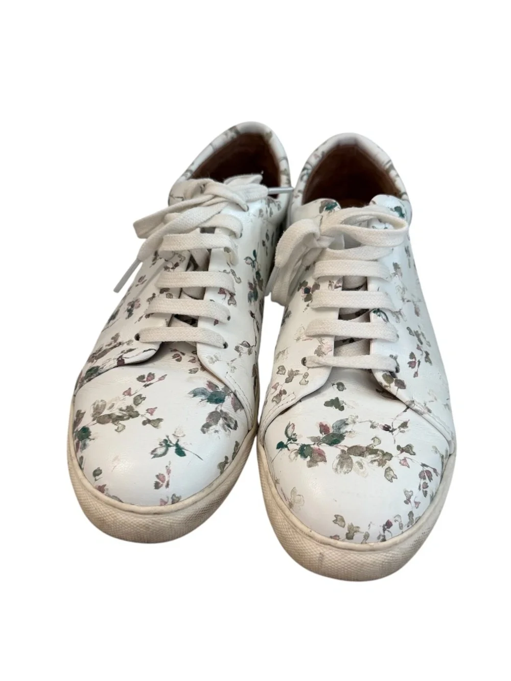 J. Jill Women’s White Floral Low-Top Lace Up Sneakers Sz 8 GUC